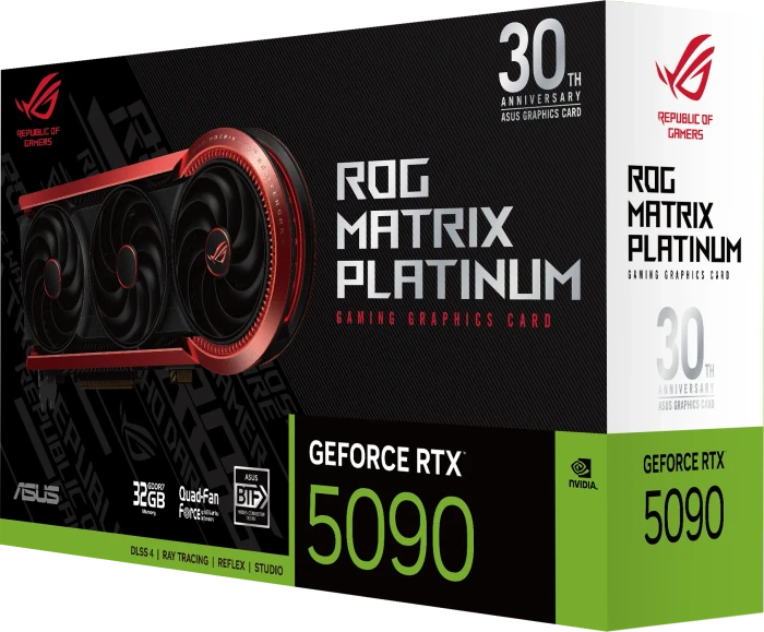 ASUS ROG Matrix Platinum GeForce RTX 5090 30th Anniversary Edition, ROG-MATRIX-RTX5090-P32G-30TH, 32GB GDDR7, 2x HDMI, 3x DP