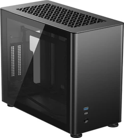 Jonsbo A4, schwarz, Glasfenster, Mini-ITX