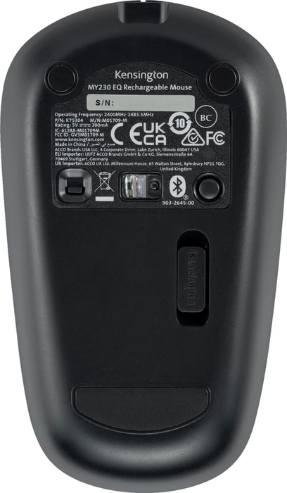 Kensington MY230 EQ Wireless Rechargeable Mouse, schwarz, USB/Bluetooth