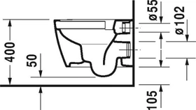 Duravit ME by Starck Wand-WC, weiß