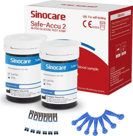 Sinocare Safe Accu 2 Blutzucker-Selbsttest-Streifen, 50 Stück