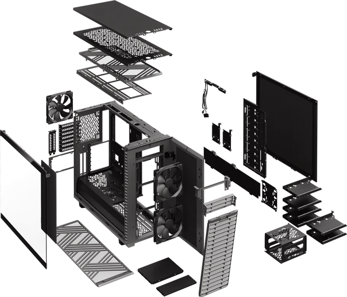 Fractal Design Define 7 Gray TG Light Tint, Glasfenster, schallgedämmt