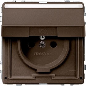 Merten Aquadesign Steckdose mit Schutzkontaktstift, dunkelbrasil