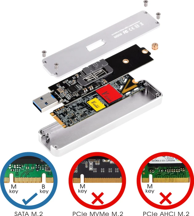 SilverStone MS09C, M.2 SSD, USB-A 3.1