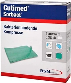 BSN medical Cutimed Sorbact Kompressen, 4 x 6cm, 6 Stück
