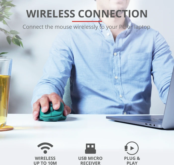 Trust Ozaa Rechargeable Wireless Mouse blau, USB
