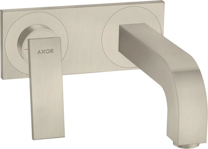 Hansgrohe Axor Citterio 2-Loch Waschbeckenarmatur mit Hebelgriffen und Platte 220mm brushed nickel