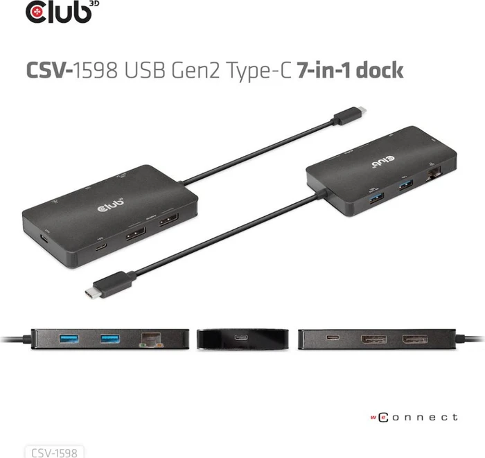 Club 3D 7in1 Portable Dock, USB-C 3.1 [Stecker]