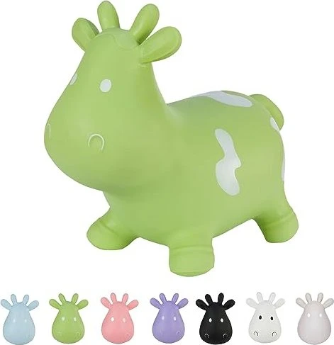 Hoppimals Hüpftier Kuh grün mit Pumpe