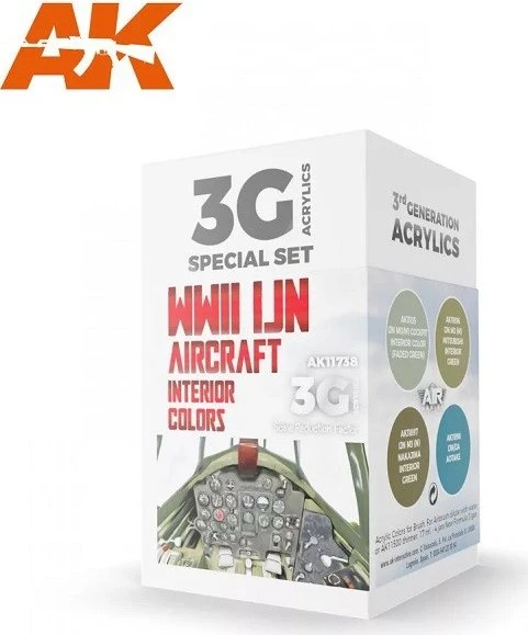 AK-Interactive 3rd Gen Acrylic Colors WWII IJN Aircraft Interior Colors Farbset, 4-tlg.