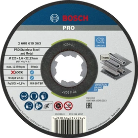 Bosch Professional X-LOCK Standard for Inox Trennscheibe, 125x1.6x22.23mm, 1 Stück