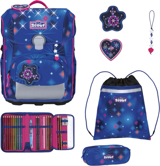 Scout Neo Exklusiv LED Sparkling Dream Schultaschen-Set, 4-tlg.