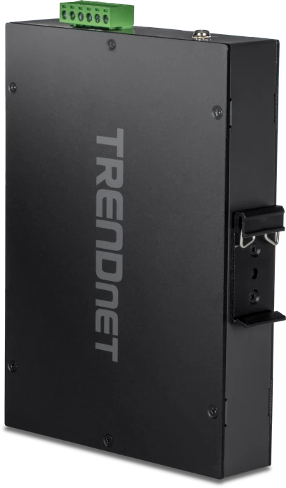 TRENDnet TI Hardened Industrial Railmount Gigabit Switch, 4x RJ-45, 1x SFP, 120W PoE+