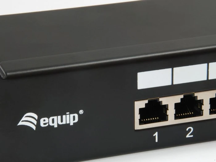 Equip Patchpanel Cat6, geschirmt, 19", 16-Port, 1HE, 19", 1HE, schwarz