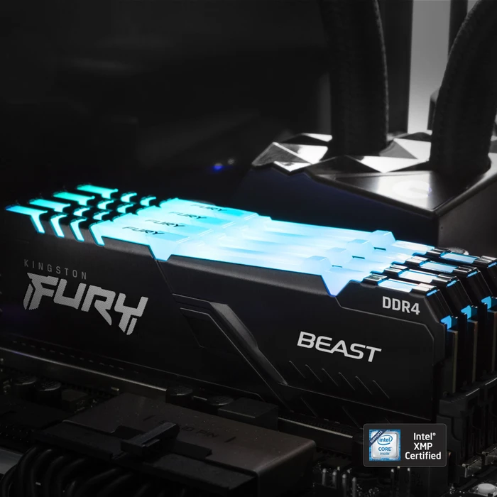 Kingston FURY Beast RGB UDIMM 16GB Kit, DDR4-3200, CL16-18-18, 1RX8