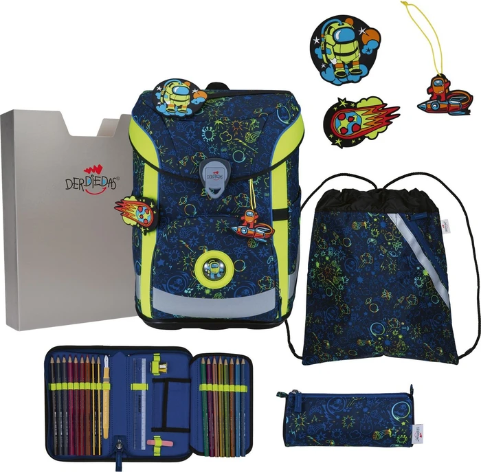DerDieDas ErgoFlex Easy Neon Crazy Schultaschen-Set, 5-tlg.
