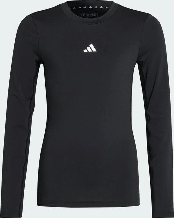 adidas Techfit Kompressionsshirt langarm schwarz/weiß (Junior)