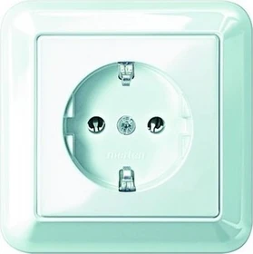 Merten Atelier-M SCHUKO-Steckdose mit voller Abdeckplatte, polarweiß