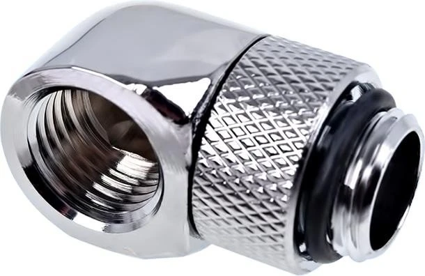 Alphacool Eiszapfen 90° L-Verbinder G1/4" AG auf G1/4" IG, verchromt