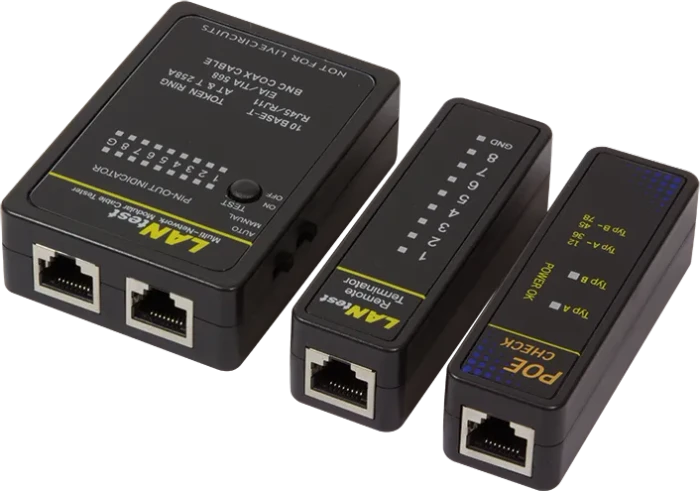 LogiLink Netzwerk Kabeltester mit POE-Finder RJ-11/RJ-12/RJ-45/BNC