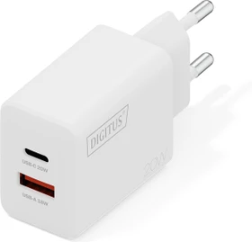 Digitus USB Charger 1x USB-C 1x USB-A 20W weiß