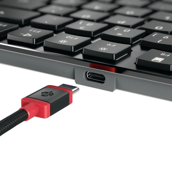 Cherry KW X ULP 2.0 Mini, schwarz, LEDs weiß, MX ULP Tactile, USB/Bluetooth, DE