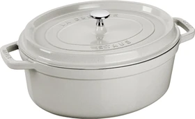 Zwilling Staub Cocotte Schmortopf oval 40x33cm 6.7l weißer trüffel