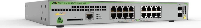 Allied Telesis CentreCOM GS970M Desktop Gigabit Managed Switch, 16x RJ-45, 2x SFP, 247W PoE+
