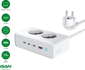4smarts Desk Charger GaN 65W mit AC-Steckdosen weiß