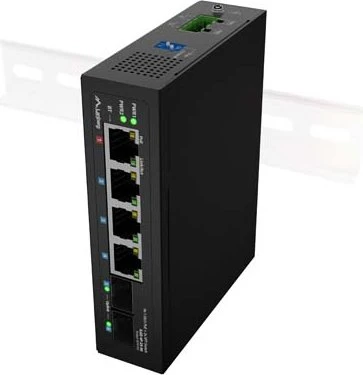 Lanberg ILGE Railmount Switch, 4x RJ-45, 2x SFP, 90W PoE++