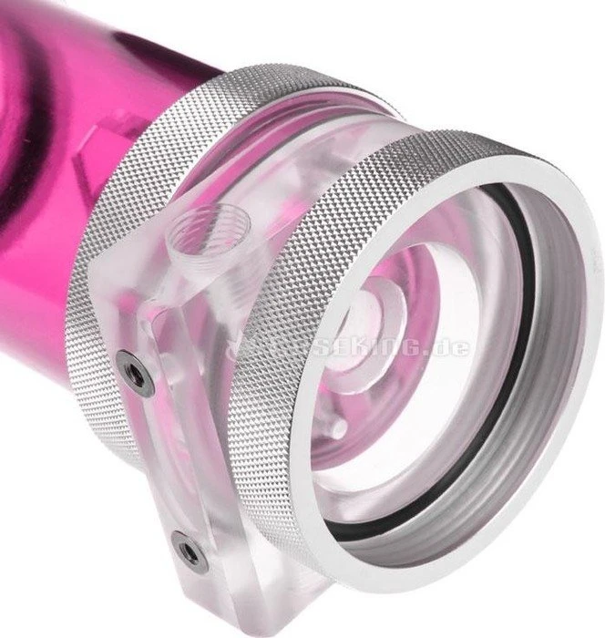PrimoChill CTR Phase 2 120mm Laing D5, Acetal klar, UV pink