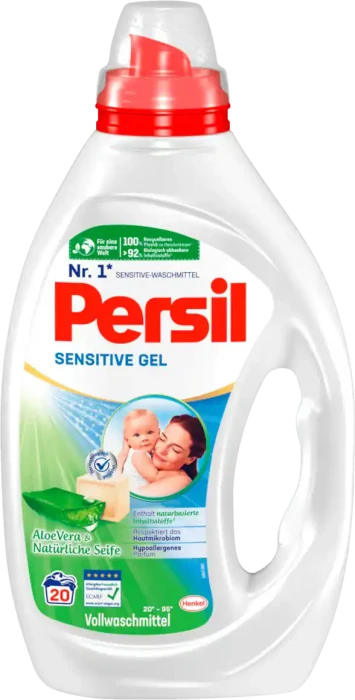 Persil Sensitive Gel Flüssigwaschmittel, 20 Waschladungen