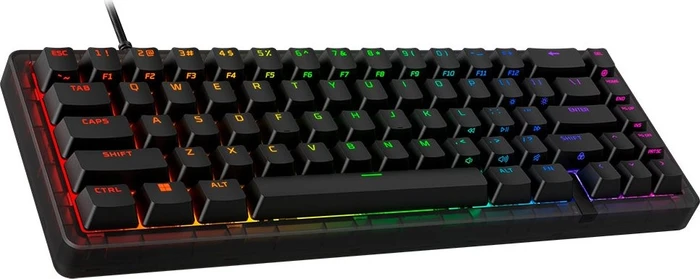HP HyperX Origins 2 Pro 65, transparent/schwarz, LEDs RGB, HyperX RED, USB, US