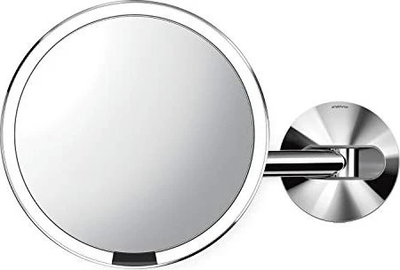simplehuman Sensorspiegel 20cm Kosmetikspiegel mit Wandhalterung edelstahl poliert