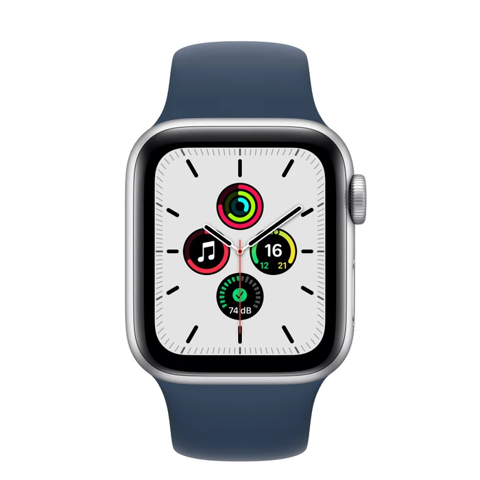 Apple Watch SE (GPS) 40mm silber mit Sportarmband abyssblau