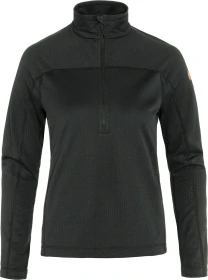 Fjällräven Abisko Lite Fleece Half Zip Funktionsshirt langarm schwarz (Damen)