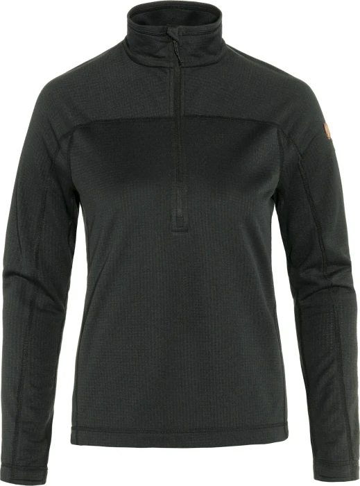 Fjällräven Abisko Lite Fleece Half Zip Funktionsshirt langarm schwarz (Damen)