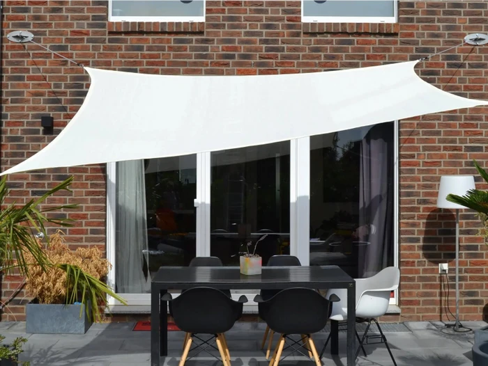 Floracord HDPE Viereck Sonnensegel 500x400cm weiß