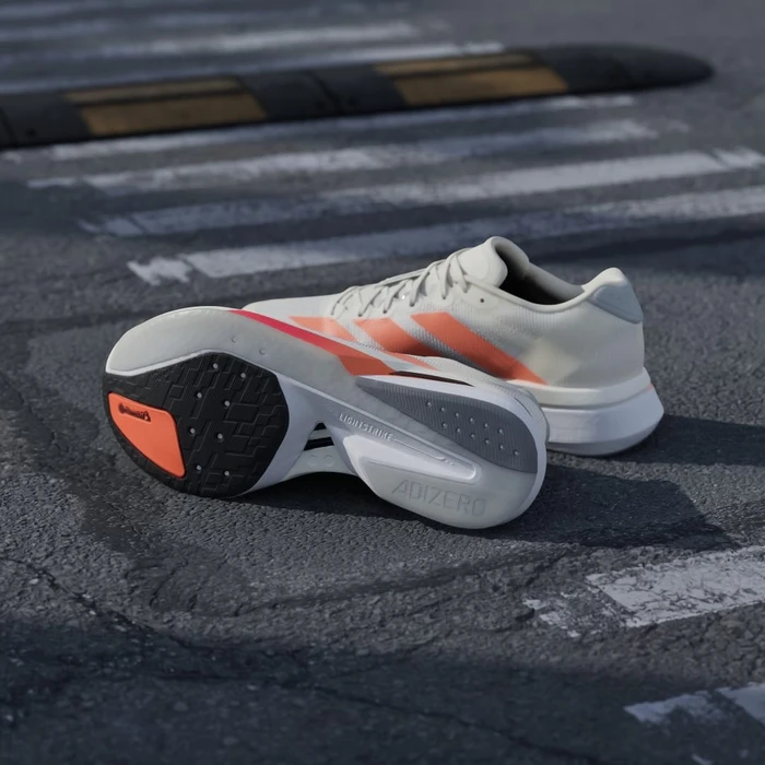 adidas Adizero Boston 13 off white/lucid orange/grey (Herren)