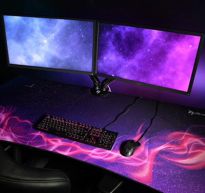 Arozzi Arena Gaming Desk Schreibtisch 160x82cm Purple Galaxy
