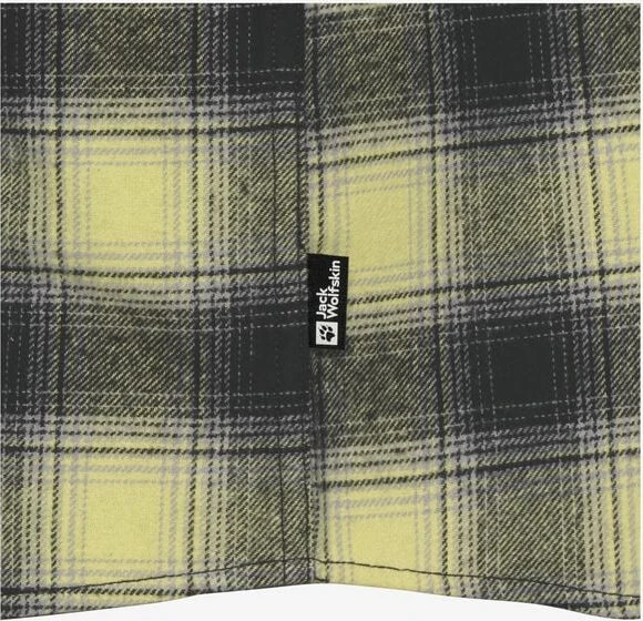 Jack Wolfskin Baja Flannel Hemd langarm check/lemon ice (Herren)