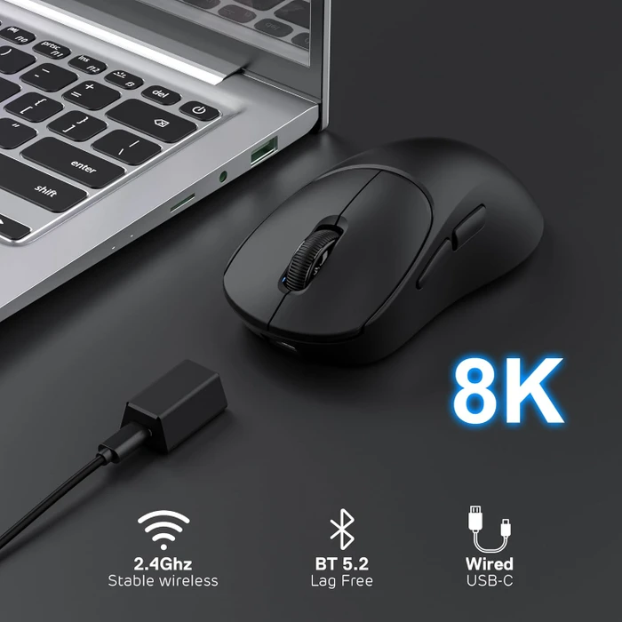 RK Royal Kludge MG5 8K Wireless Gaming Mouse, Dark Knight schwarz, USB/Bluetooth
