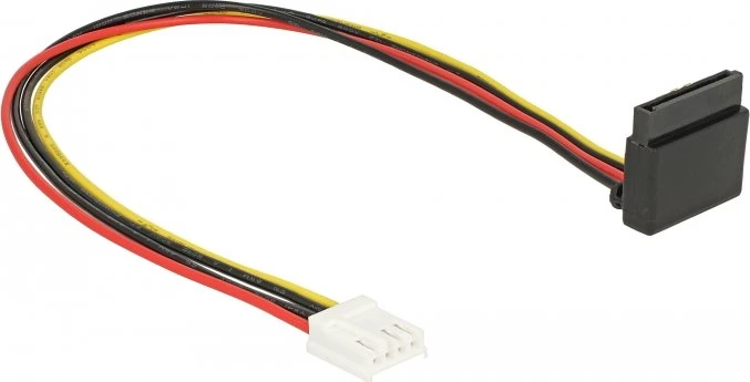 DeLOCK Stromadapter 4-Pin [Floppy] Buchse auf 1x 15-Pin [SATA] Buchse, Adapterkabel 30cm
