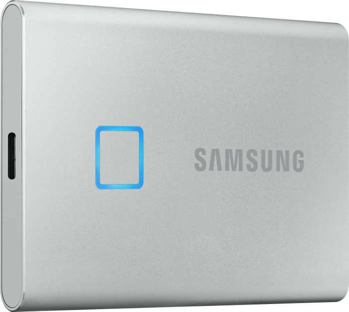 Samsung Portable SSD T7 Touch, Metallic Silver, 2TB, USB-C 3.1