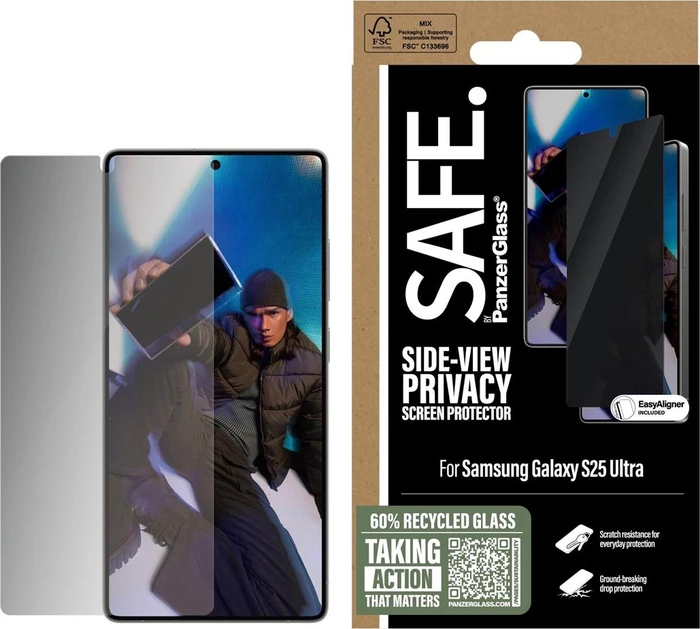PanzerGlass Safe Privacy Screen Protector Ultra-Wide Fit für Samsung Galaxy S25 Ultra