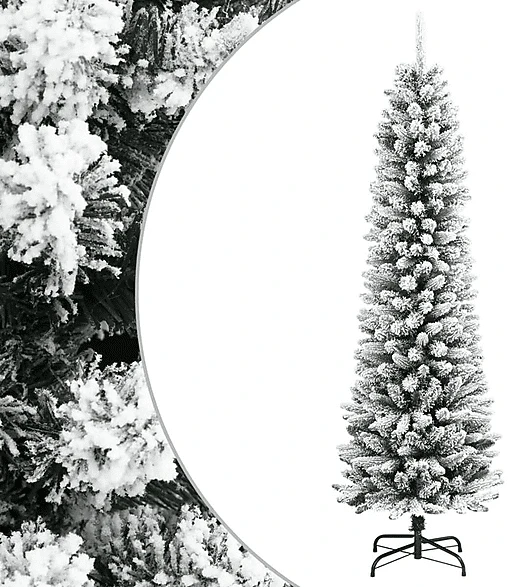 vidaXL Künstlicher Weihnachtsbaum schlank mit Schnee