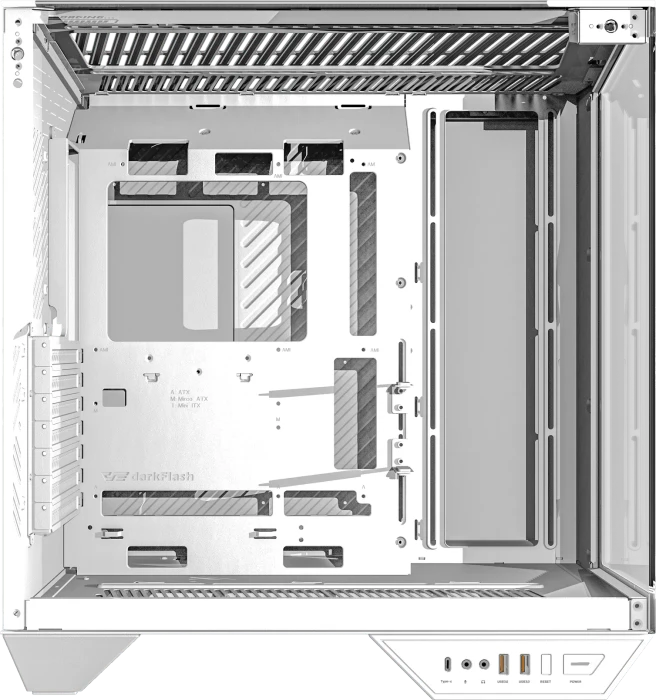 DarkFlash DY470 Ice White, inkl. Lüfter, Glasfenster