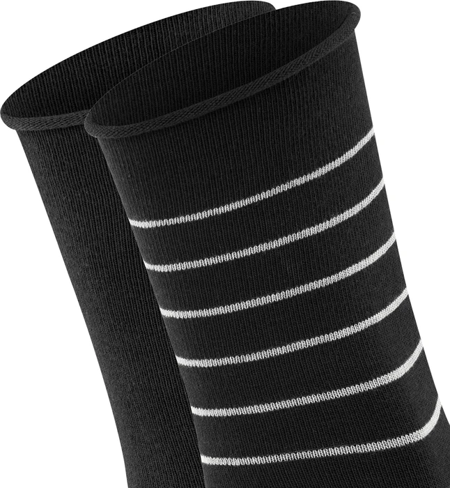 Falke Happy Stripe Socken schwarz, 2 Paare (Damen)