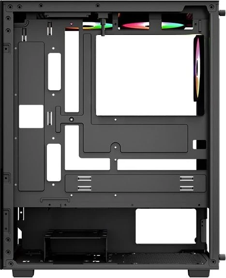 AeroCool Pivot Black, inkl. 3x Lüfter, Lüfter LED ARGB, Glasfenster