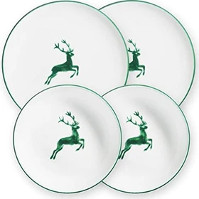 Gmundner Keramik Grüner Hirsch Dinner für 2 Cup Tafelservice, 4-tlg.